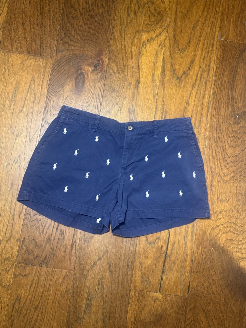 Polo Ralph Lauren Womens Navy Chino Shorts Pony Logo 6